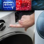 Close-up of LG washing machine water inlet valve