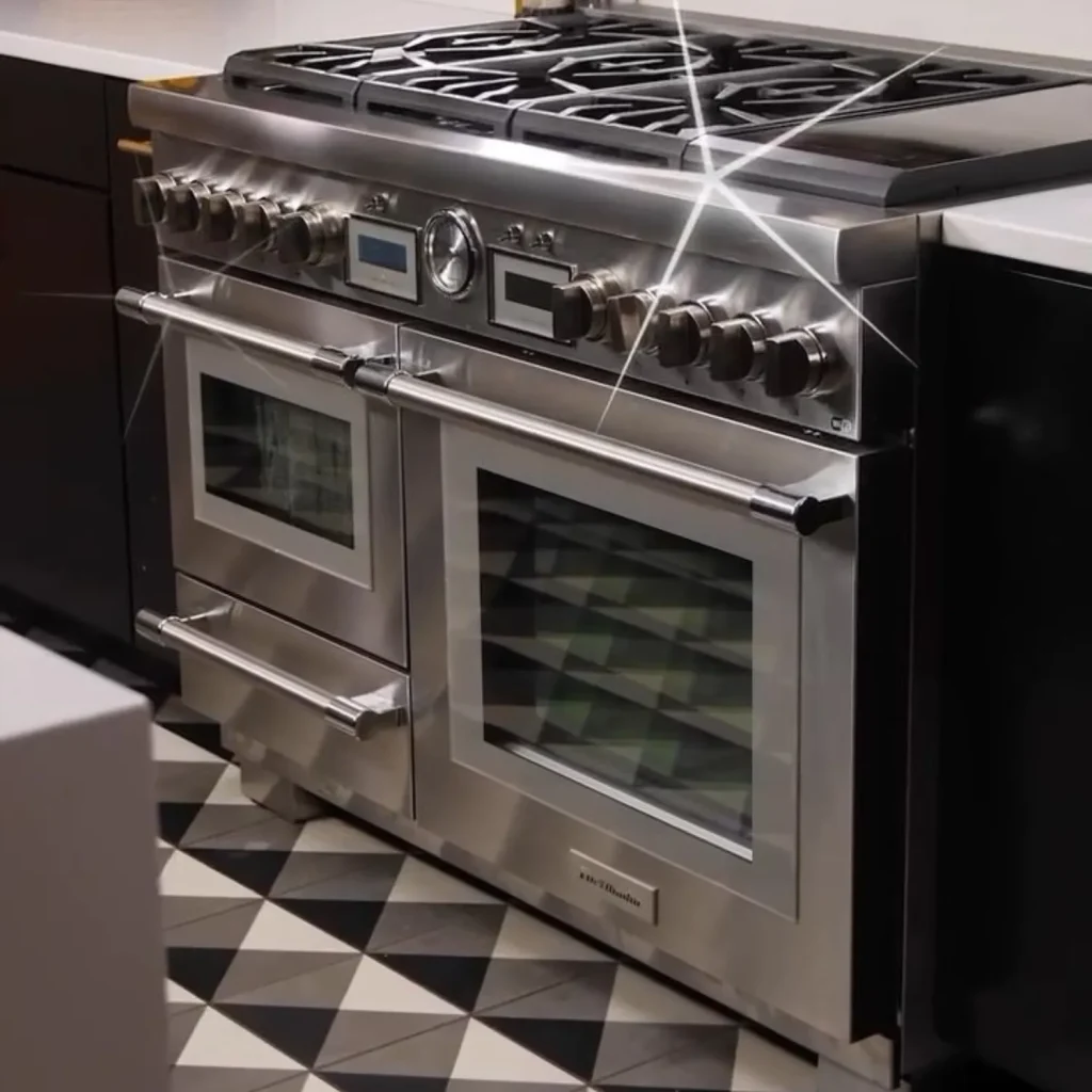 Stainless steel double oven and stove setup representing professional oven and stove repair in Markham.