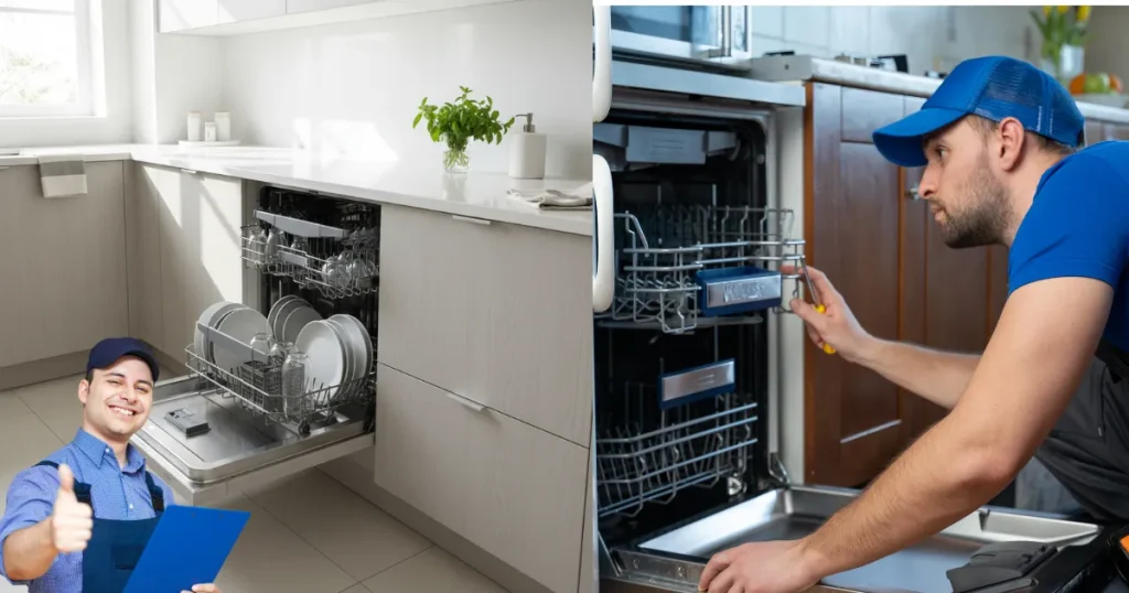 technician repair dishwasher that is not cleaning dishes properly